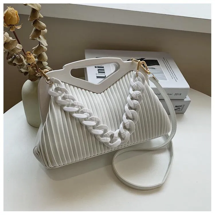 Evening Bags Acrylic Chain Women 2023 Luxury Nude Pink Crossbody Girls Clutch Bag White Bridal Wedding Fashion Handbag