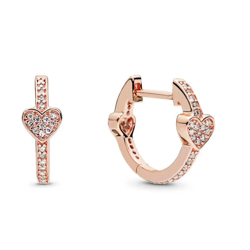 Pandora heart earrings rose gold hot sale