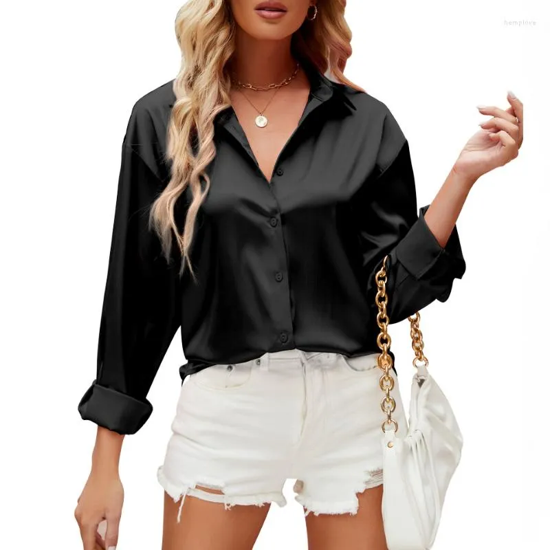 Blusas De Mujer Blusa De Sat n De Primavera Para Mujer Camisa