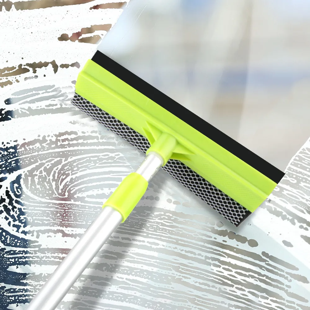 2 In 1 Window Cleaning Cloth Brush With Telescopic Rod, Squeegee