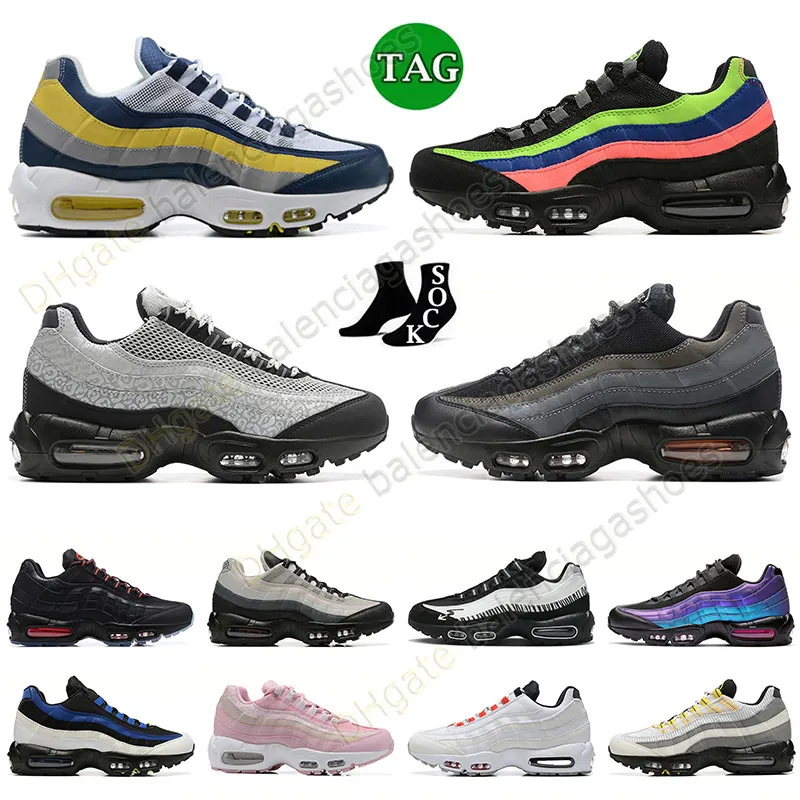 95 95S OG Sneakers Män Kvinnor Löpskor Storlek 12 Reflekterande Safari Triple Black White Tour Yellow Neon Sketch Laser Fuchsia Athletic Sneakers Outdoor