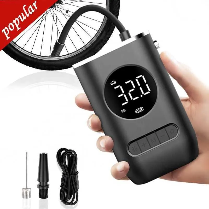 Nouveau compresseur d'air électrique rechargeable sans fil avec gonfleur de pneu de vélo de moto de basket-ball LED pompe à air de voiture portable numérique