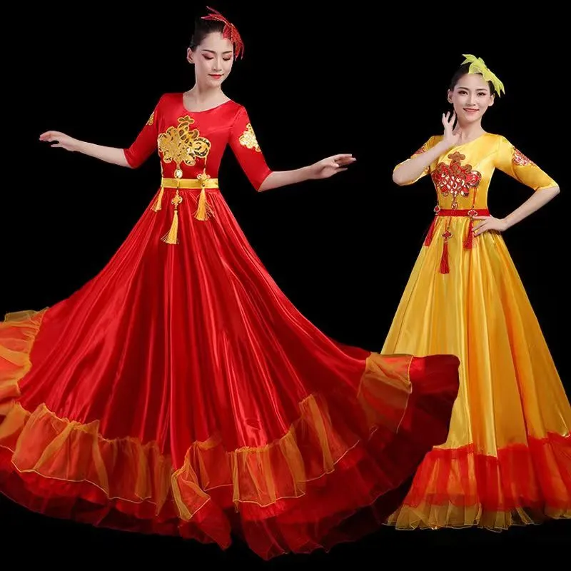 New Ethnic Stage Costume with Chinese Elements Modern Opening Dance Dress Performance Dance Accompanying Dance Costume