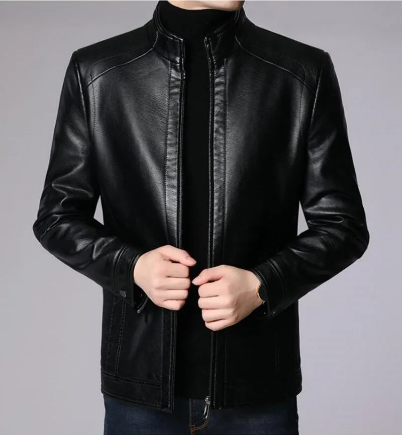 Chaqueta de cuero para hombre, chaqueta ajustada para hombre, abrigo, chaqueta de cuero de moda para hombre, ropa de calle, chaqueta informal, chaquetas, prendas de vestir exteriores para hombre