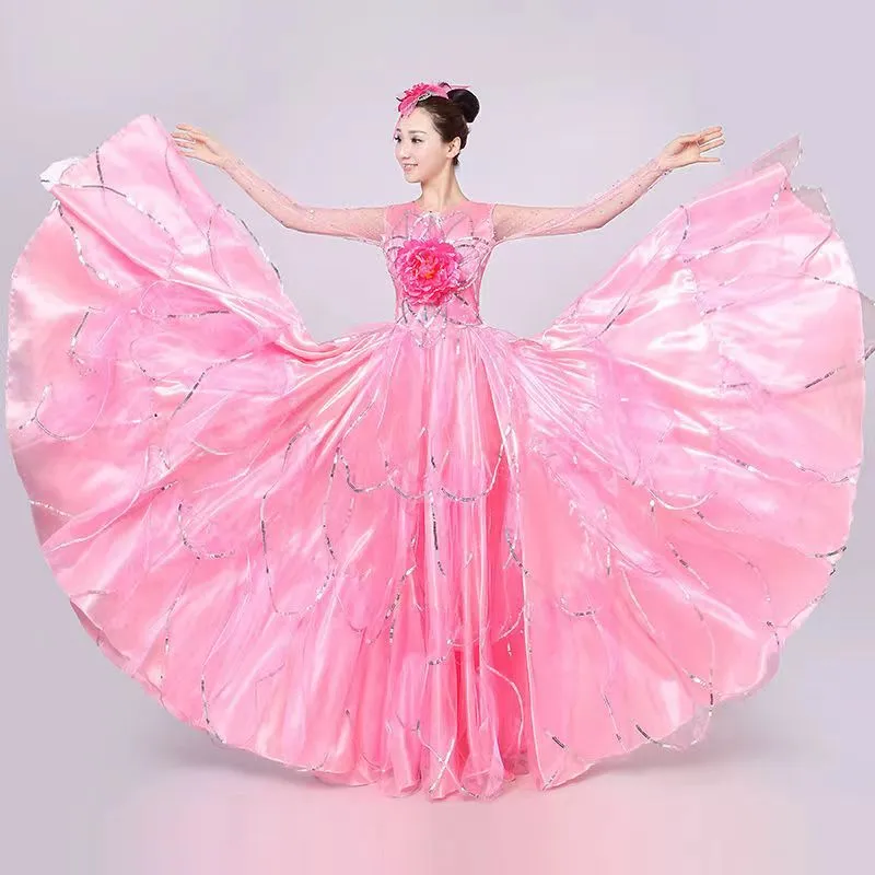 dance dresses Z Women's One-Shoulder Long Sleeve Dance Dress DanceWear Black main image 0