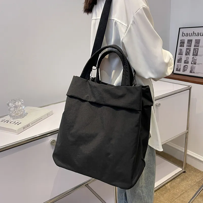 LL Damen-Mode-Freizeittasche, große Aufbewahrungstasche, Nylon-Stoff-Handtasche, Studenten-Klasse, eine Schulter, Umhängetasche, Segeltuch