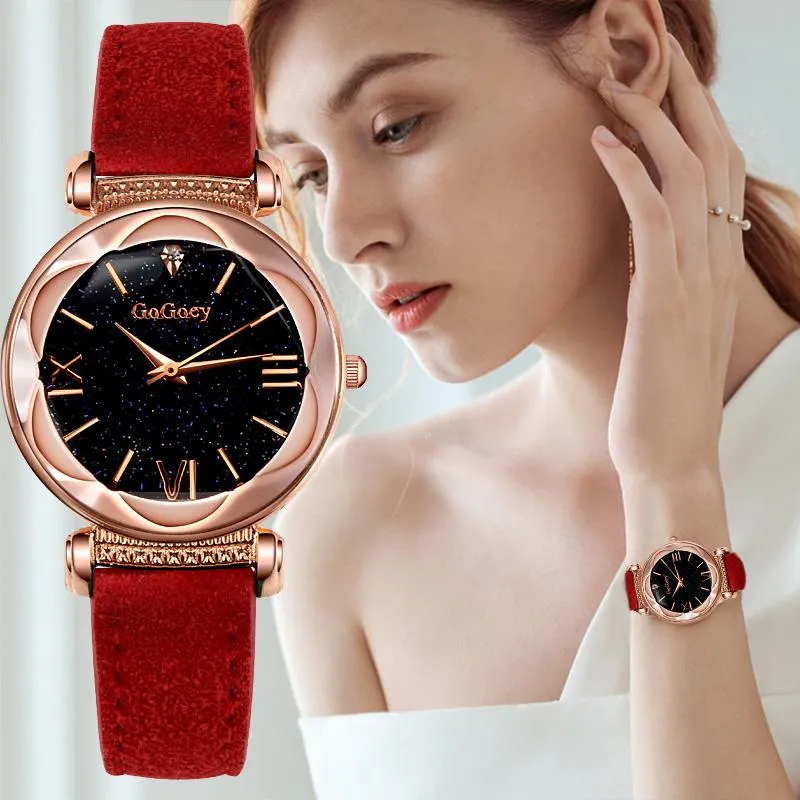 Luxury Starry Sky Womens Watch Gogoey Fashion Casual Bayan Kol