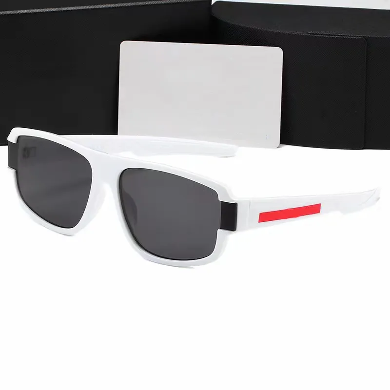 Mode luxe vierkante zonnebril voor mannen Designer Zomertinten Gepolariseerde bril Witte vintage Oversized zonnebrillen Mannelijk zonneglas met doos met doos