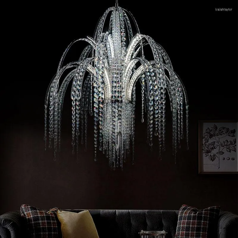 Lámparas colgantes Postmodern Light Luxury Crystal Living Room Villa Dormitorio Personalidad El Restaurant Art Designer Chandelier