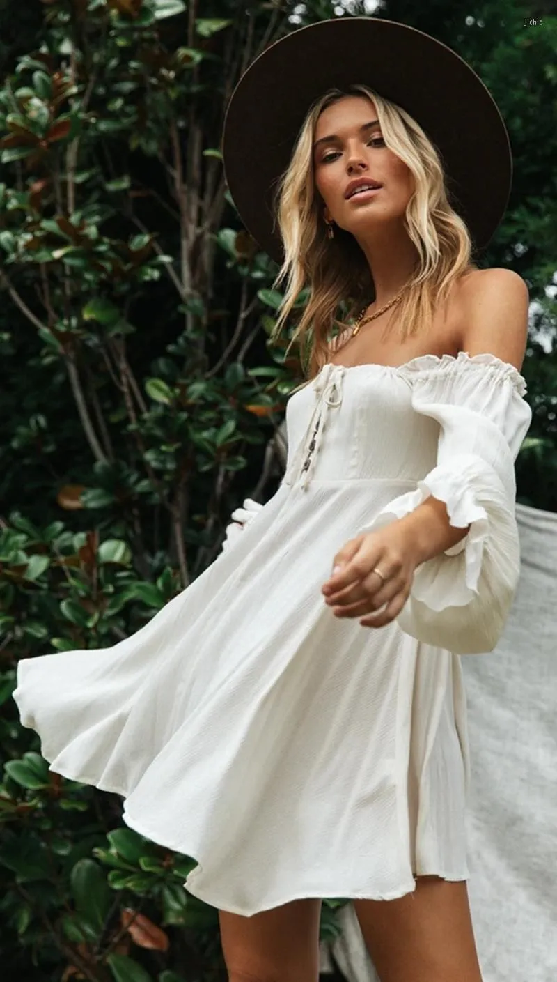 Vintage white hippie dress online