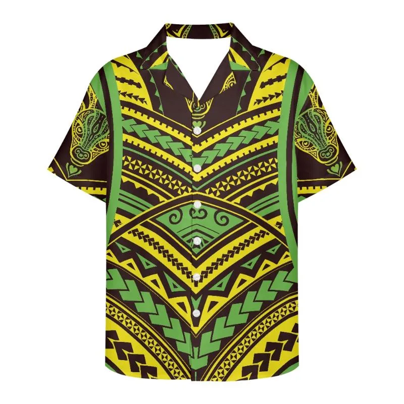 Chemises décontractées pour hommes Cumagical 2023 arrivée bas prix personnalisé plage Tonga polynésien Tribal porter élégant chemise hommes T-Shirthommes