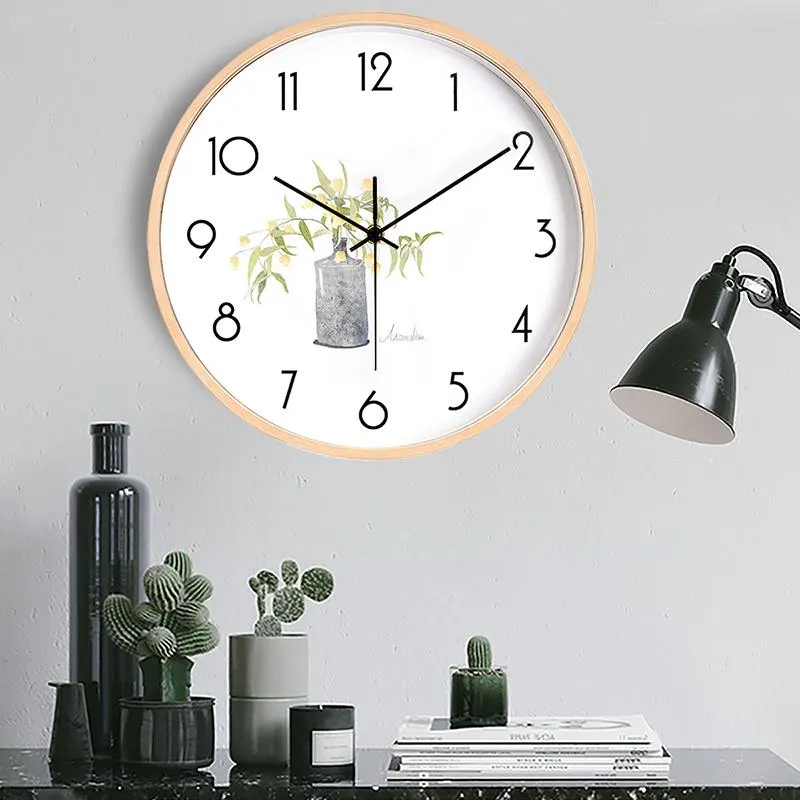 Horloges murales Design moderne horloge silencieuse bois cuisine salon chambre numérique brève Europe Reloj De Pared rustique bureau décor à la maison