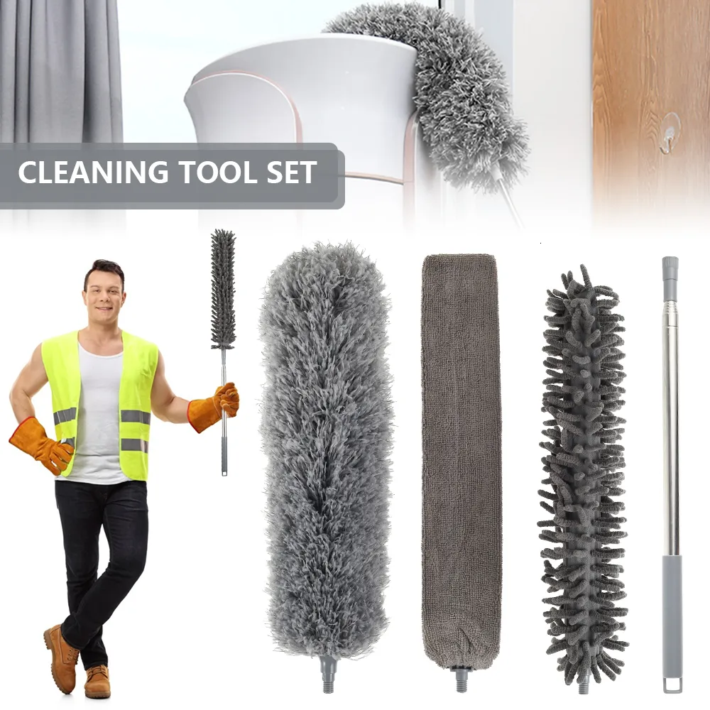 Dusters Extenderable Feather Kit Microfiber Telescopic Longhandled Cleaning Washable Brush with Flexible Head 230512