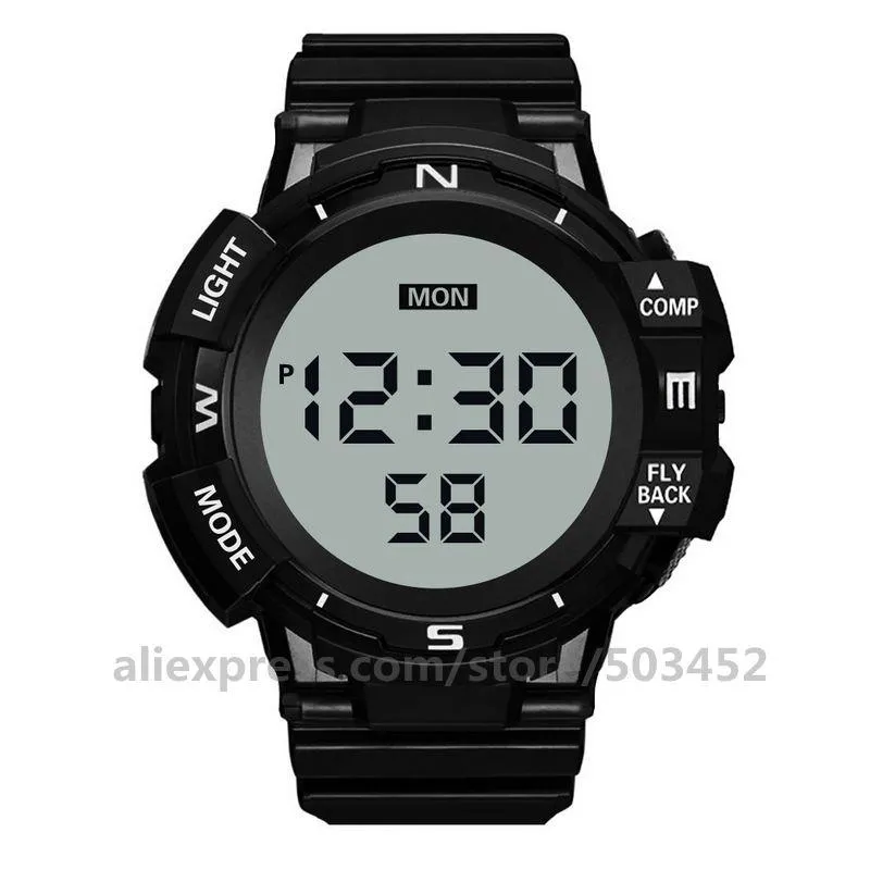 Wristwatches 100pcs lot HONHX Simple Dial Sport Watch Men s Digital LED Waterproof Date Outdoor Electronic Luminous Montre HommeWristwat