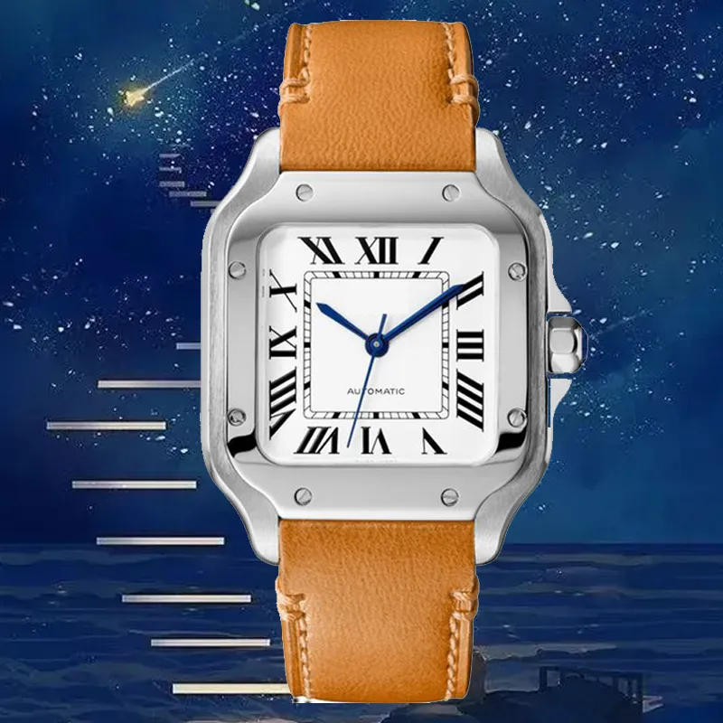luksusowe zegarek zegarki Handlowe zegarek moda 41 mm ze stali nierdzewnej przesuwana klamra lodowana szafirowa świetliste zegarki wytrzymałościowe ruch na rękę dhgates