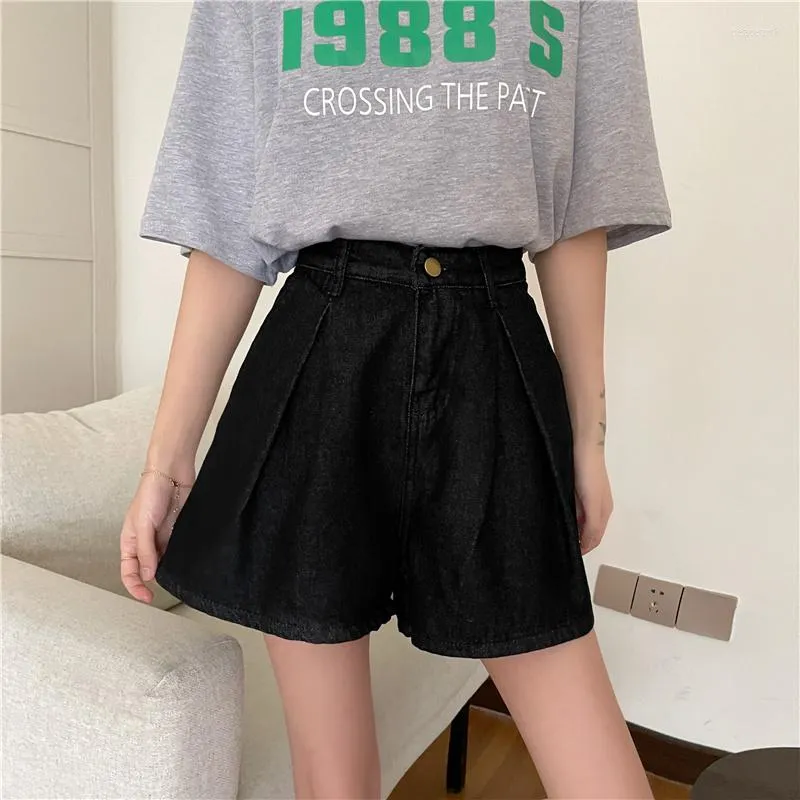 Jeans femme 3 tailles S-l lâche noir Demin bleu bouton Simple solide mode été printemps arrivée femmes Shorts