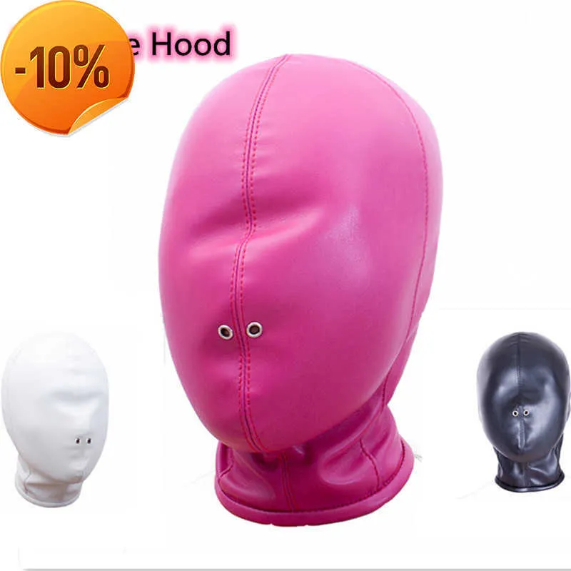 Massage Sexy Leather Full Face Bdsm Mask with Zipper Fetish Slave Bondage Hood for Women Couples Erotic Toys Flirting Restraint Product