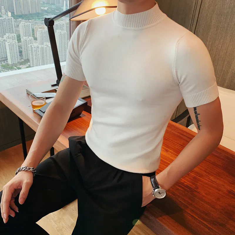 Mens white store turtleneck t shirt
