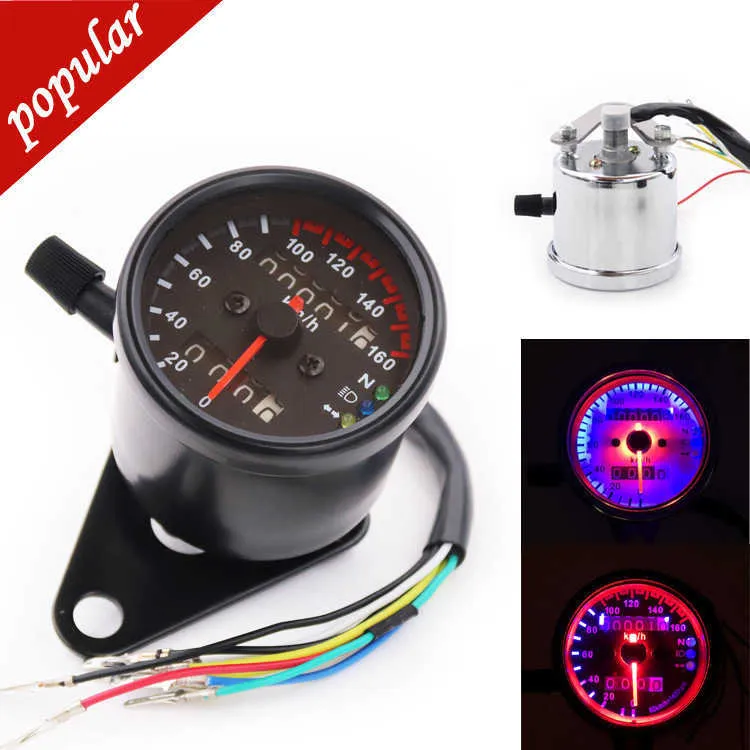 New Universal Motorcycle Odometer Speedometer 12V Motorcycle Dual Speed Meter with LED Indicator Speedometer Motorcycle Night Vision