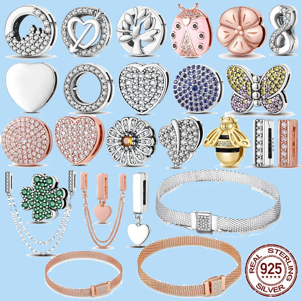 925 berlock pärlor tillbehör passar pandora berlock smycken Smycken Present Partihandel Charmhub REFLEXION Armband Bead