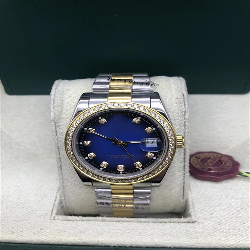 Com caixa original vendendo relógios de luxo Relógios de pulso 18k Diamante de ouro amarelo Moldura 18038 Assista Automatic Men's2566