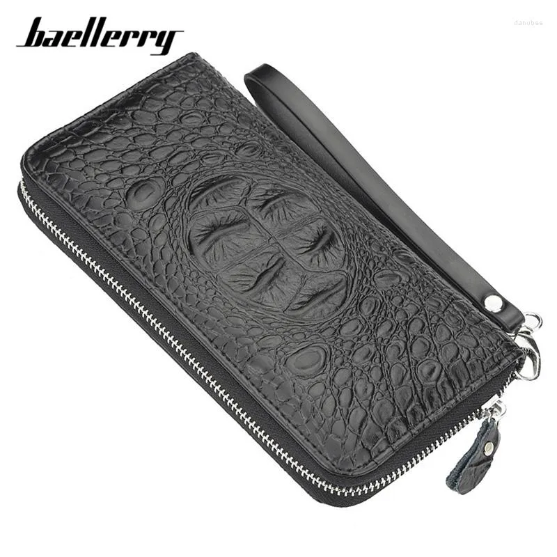 Portefeuilles Baellerry bracelet hommes longue pochette portefeuille concepteur grande capacité hommes sacs à main téléphone poche porte-carte homme Carteras