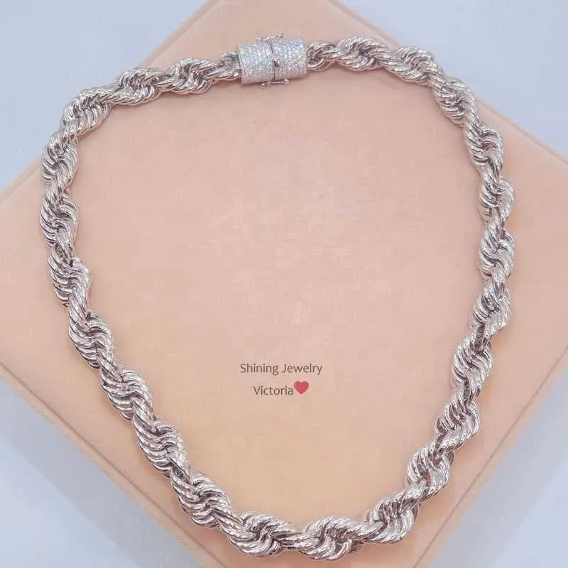 Hip Hop Iced Moissanite Door Chain Lock Rope Chain In