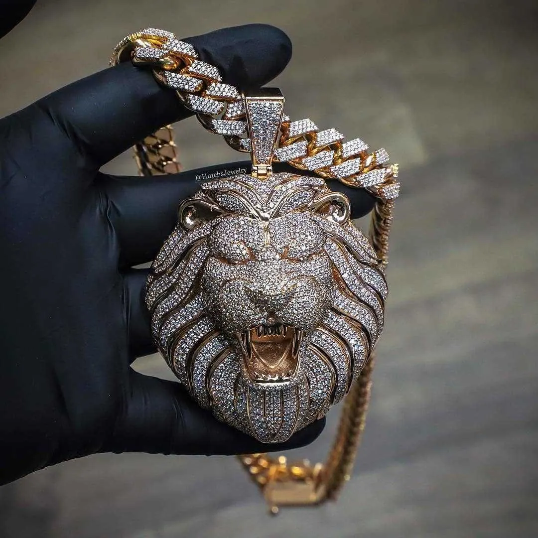 Buy Men Style Biker Vintage Mens Devil Collection Lion Head Silver  Stainless Steel Necklace Pendant Online - Get 70% Off