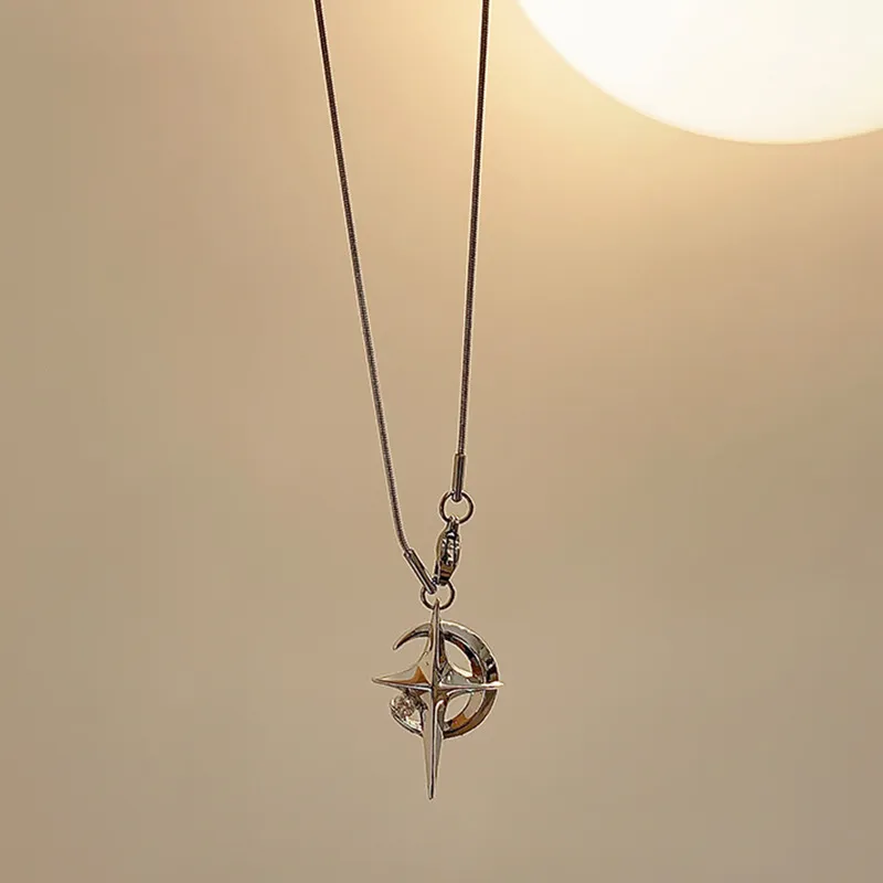 Moon Star Pendant Galaxy Necklace For Women Egirls Y2K Cool Neck smycken CLAVICLE CHAIN ​​Original Korean Fashion Party Gift