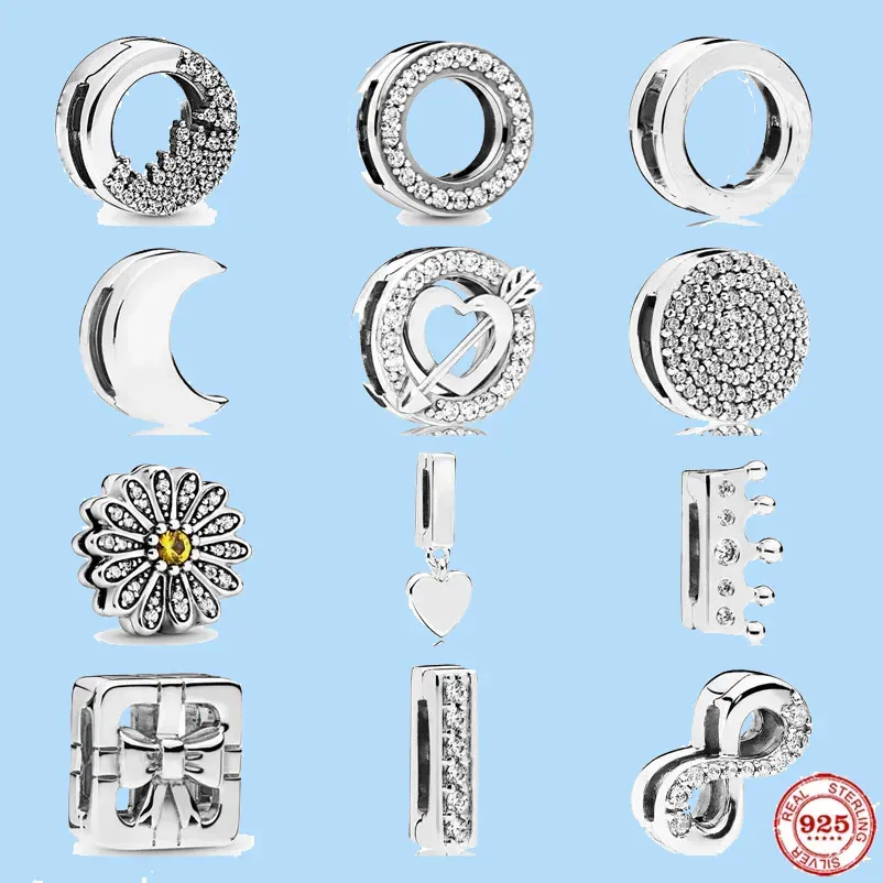 925 Sterling Silver Charms för Pandora smycken pärlor DIY Pendant Kvinnliga armband pärlor