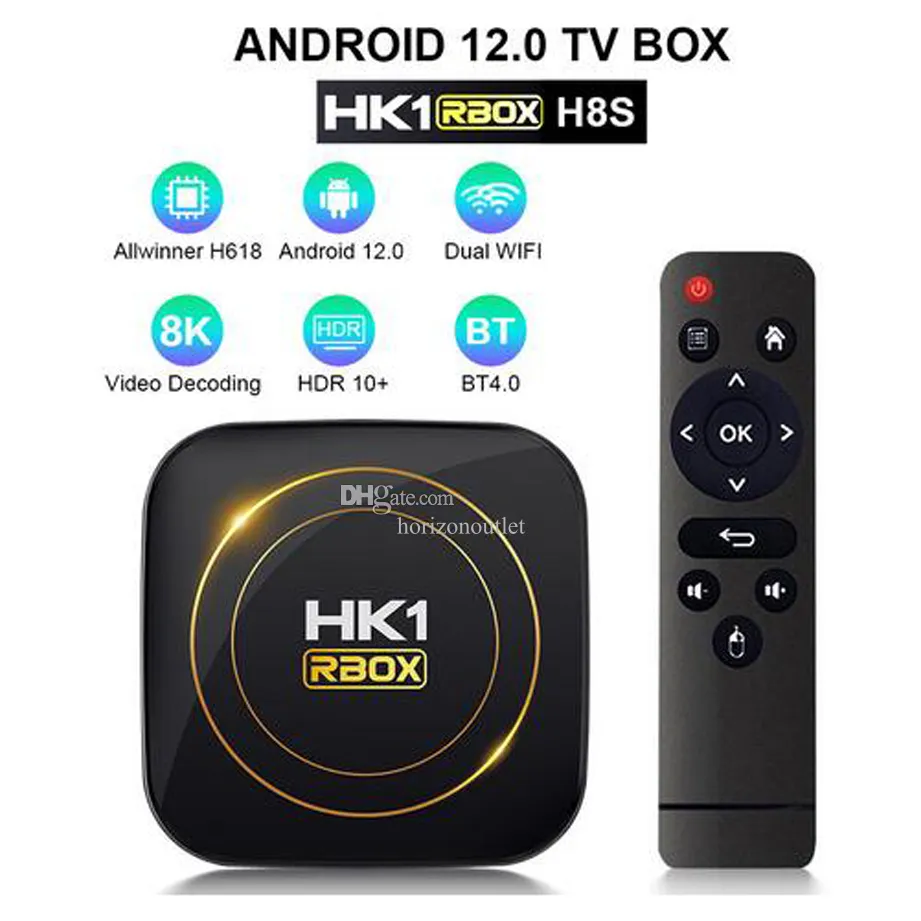 TV Box HK1 RBOX H8S Android 12 Allwinner H618 2.4G 5G Dual WiFi TVbox Media odtwarza