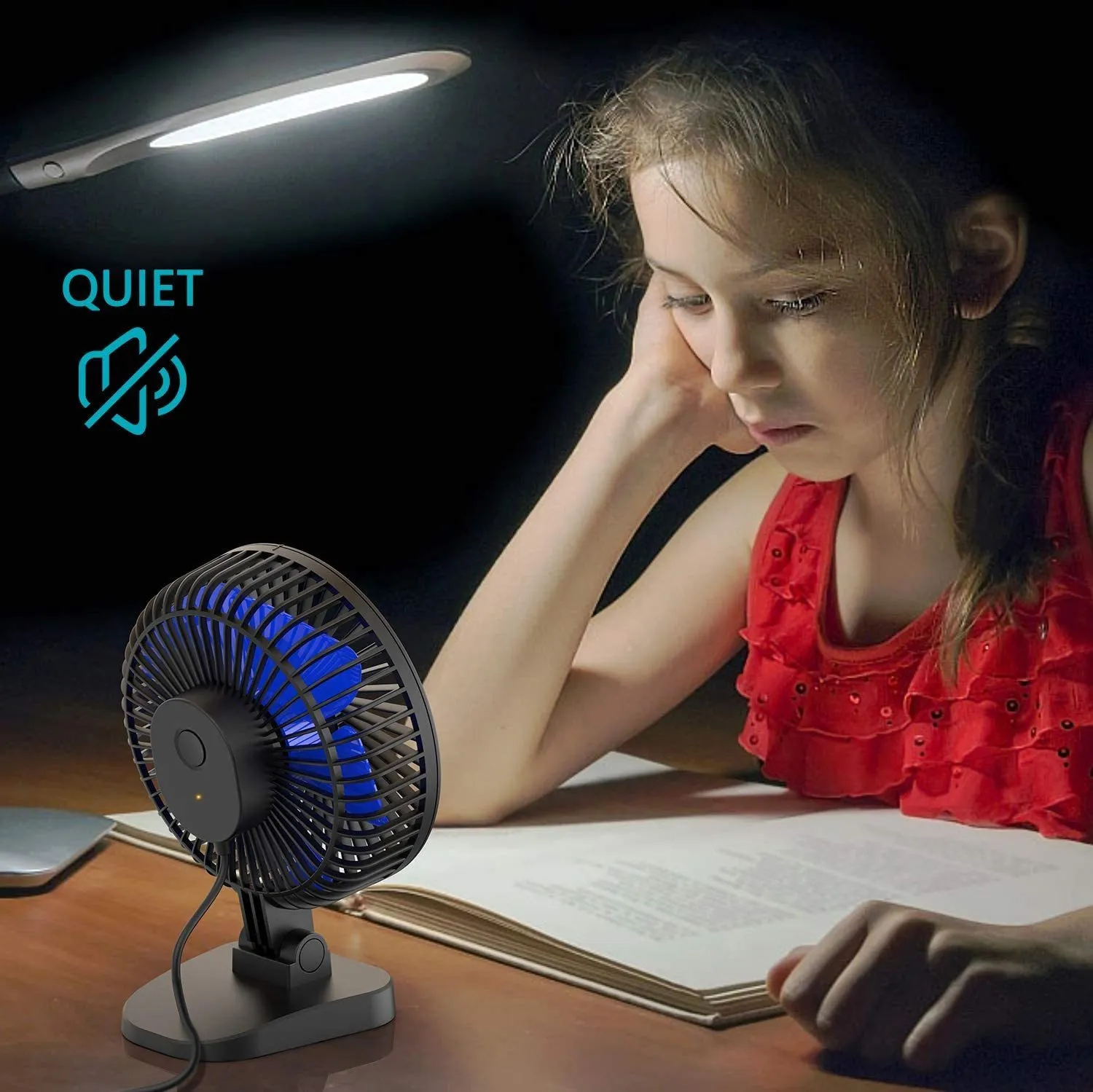 JISULIFE Desk Fan 8000mAh Portable Rechargeable Fan 5 Speeds Silent Table  Fan for Home Office Mini Ventilador Portatil Fans