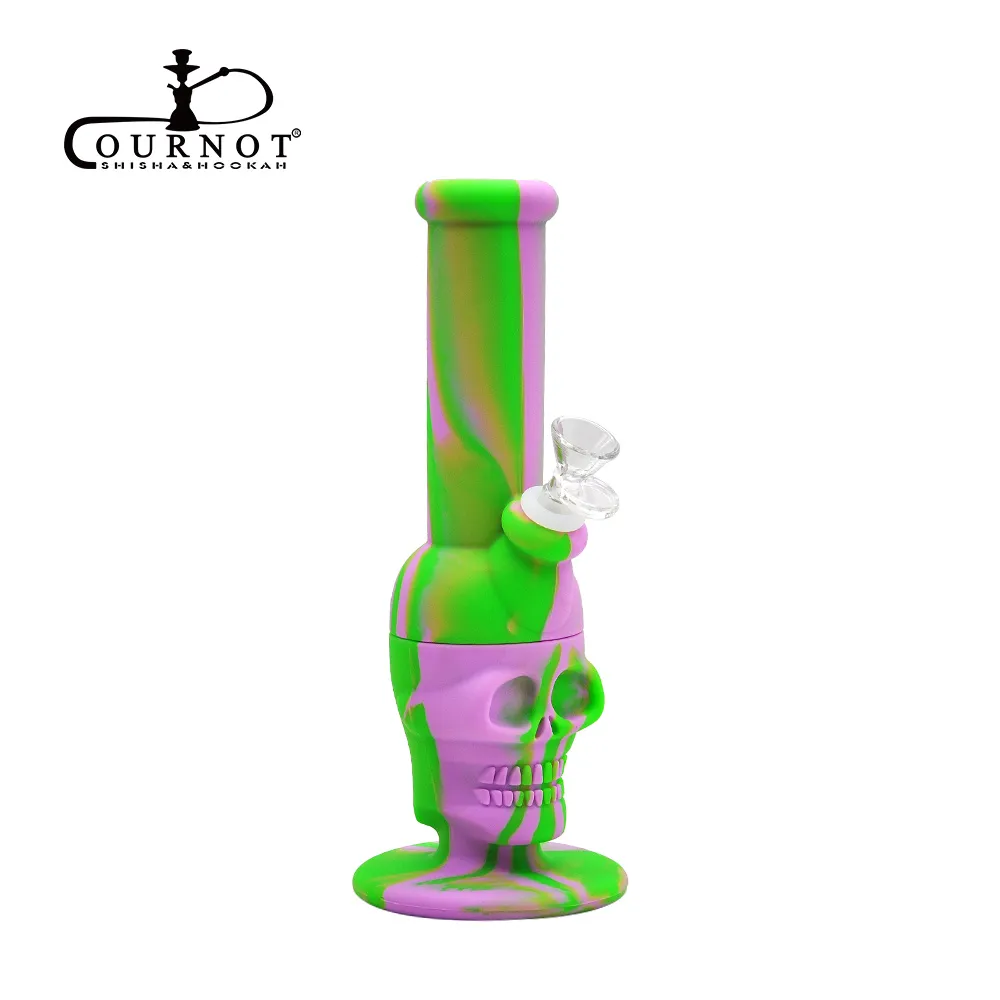 COURNOT Ghost Face Silicone Bong Pipe À Eau 280mm Pipe À Fumer Accessoires De Pipe À Eau En Gros