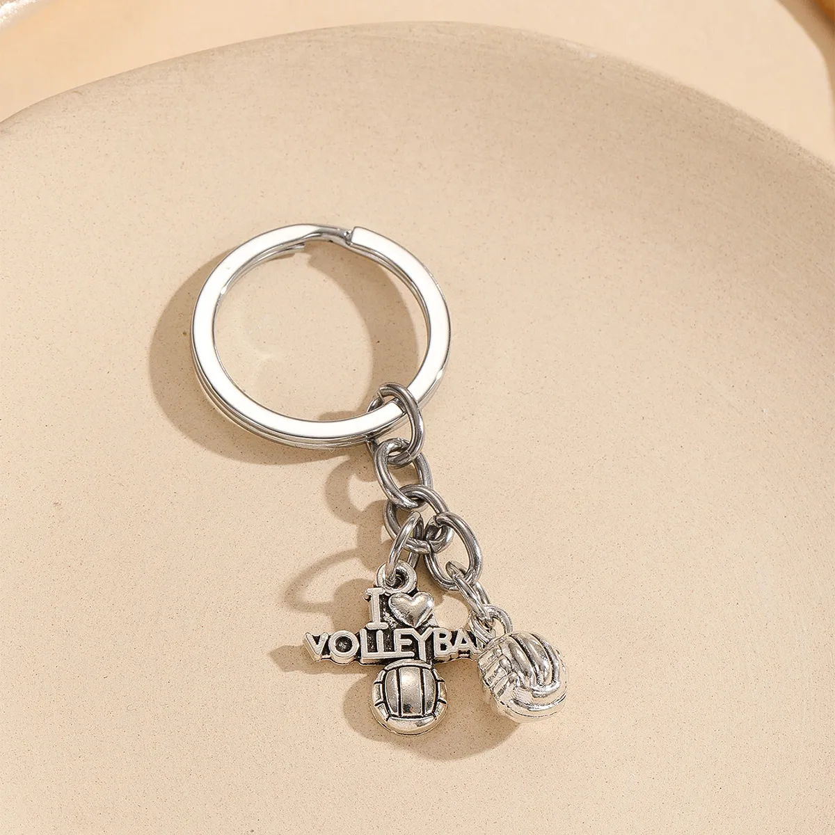 Porte-clés de volley-ball, nouvelle mode porte-clés en métal fait à la main cadeau de fête bijoux de livraison directe porte-clés conque étoile de mer 22 * 18mm, nouvelle mode