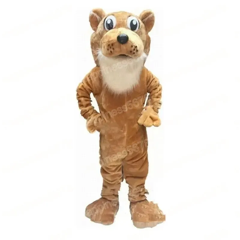 Simulering Cougar Mascot Costumes Högkvalitativ tecknad karaktärutrustning kostym Halloween vuxna storlek födelsedagsfest utomhus festival klänning