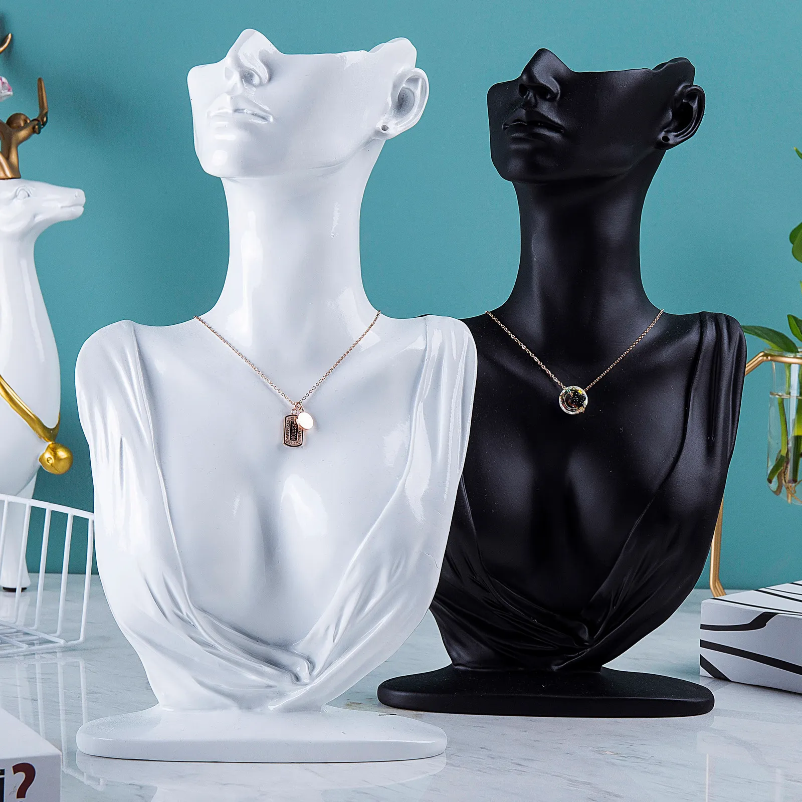 Top Selling LMS Necklace Stand Mannequin 3 Sizes Resin Medium Side Portrait Model For Earrings And Necklaces Display Props 230512 From Shen012001 14.94 DHgate.Com
