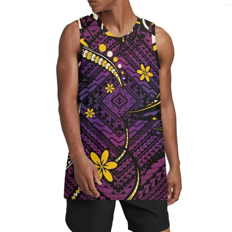 Herentanktops Polynesische tribal pohnpei totem tattoo prints heren Halloween kostuum basketbal jersey hiphop kleding voor feest S-4XL