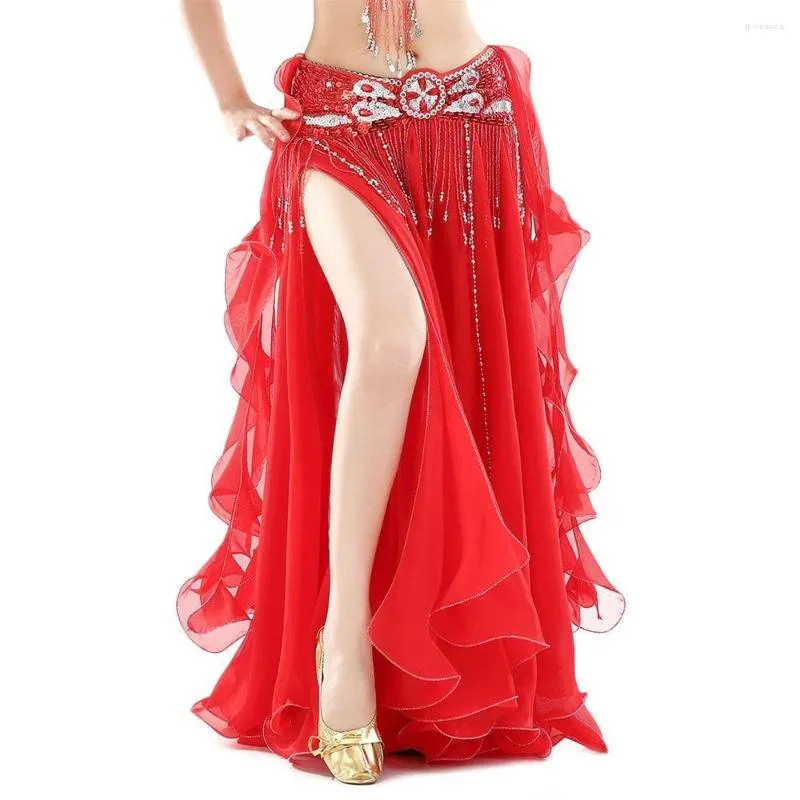 Scene Wear Belly Dance Accessories Sequins Sun Kjol Tassels Show Costumes Dancing Spanish