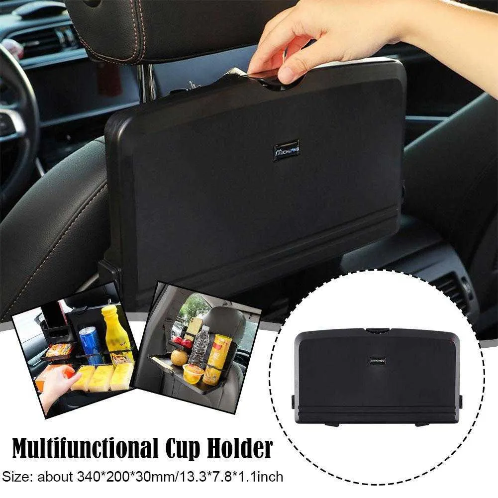 Car Headrest Seat Back Organizer Cup Holder Drink Pocket Food Tray  Universal Liberate Your Hands. for a More Convenient Time in Your Car(Black)