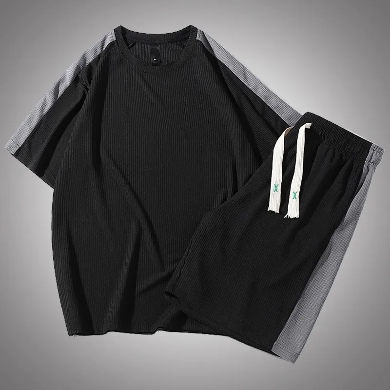 Heren tracksuits Men Tracksuit Casual Summer Joggers White Black Sportswear Tweede stuks sets Hip Hop Running Sports Pak Male oversized 4xl 3XL 230512