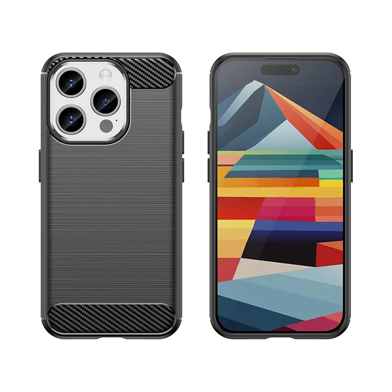 Fundas de teléfono de carbono para Iphone 15 14 13 12 11 Mini Pro Plus Max X XR XS, funda con dibujo de alambre texturizado, Fundas Capa