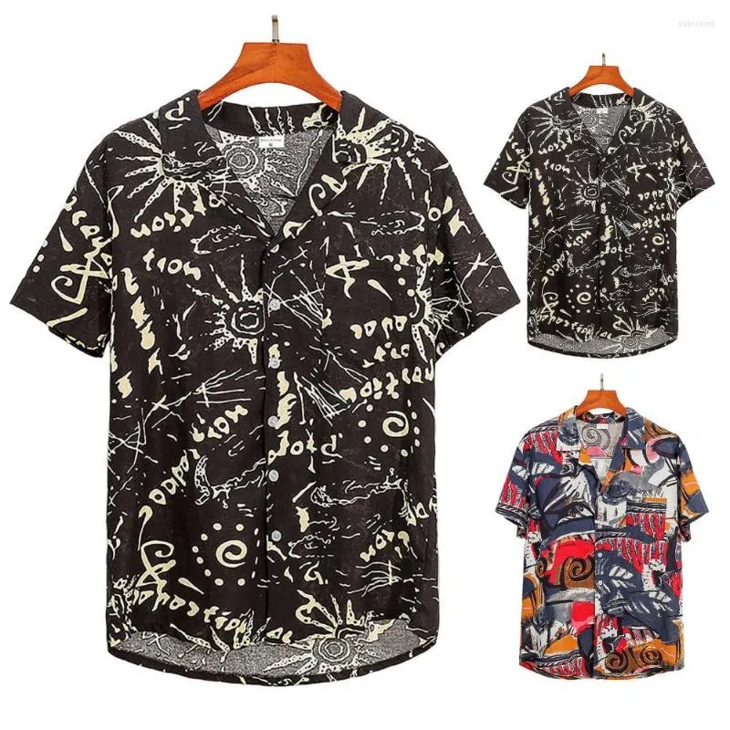 Мужские повседневные рубашки летние абстрактные и художественные градиентные печати гавайский язык для мужчин пляжного отдыха в стиле уличная одежда мужская одежда мужская одежда