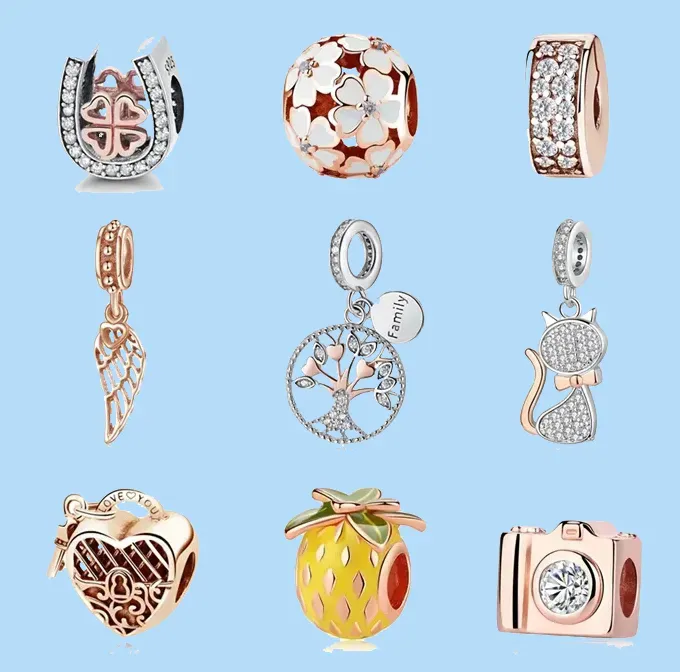 925 charm beads accessories fit pandora charms jewelry Wholesale Family Tree Pendant Spacer Clip