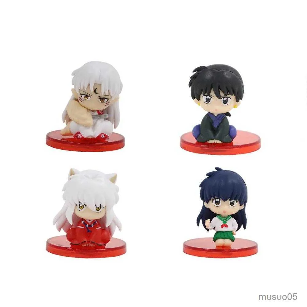 Action Toy Figures Inuyasha Q Version Gashapon Doll Model Miroku Cartoon Figure Pvc Doll Ornaments Toy Gift