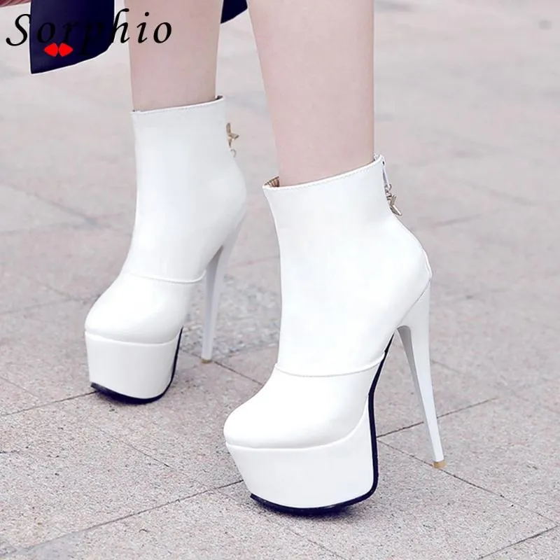 Boots Female Platform Thin Thined Heel Ongle for Women 2023 Sexy Party Short Winter Zip Deisgn