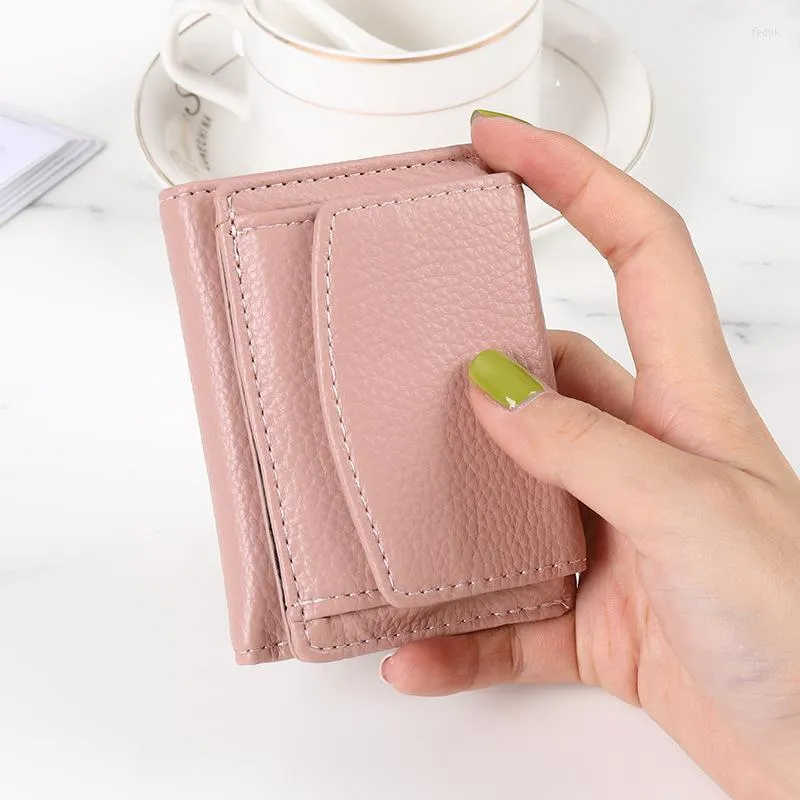 Wallets Women Short Simple Tri-fold Purses Ladies Multi-card Bags Large-capacity Anti-theft Brush Purse Famale Mini Coin Bag