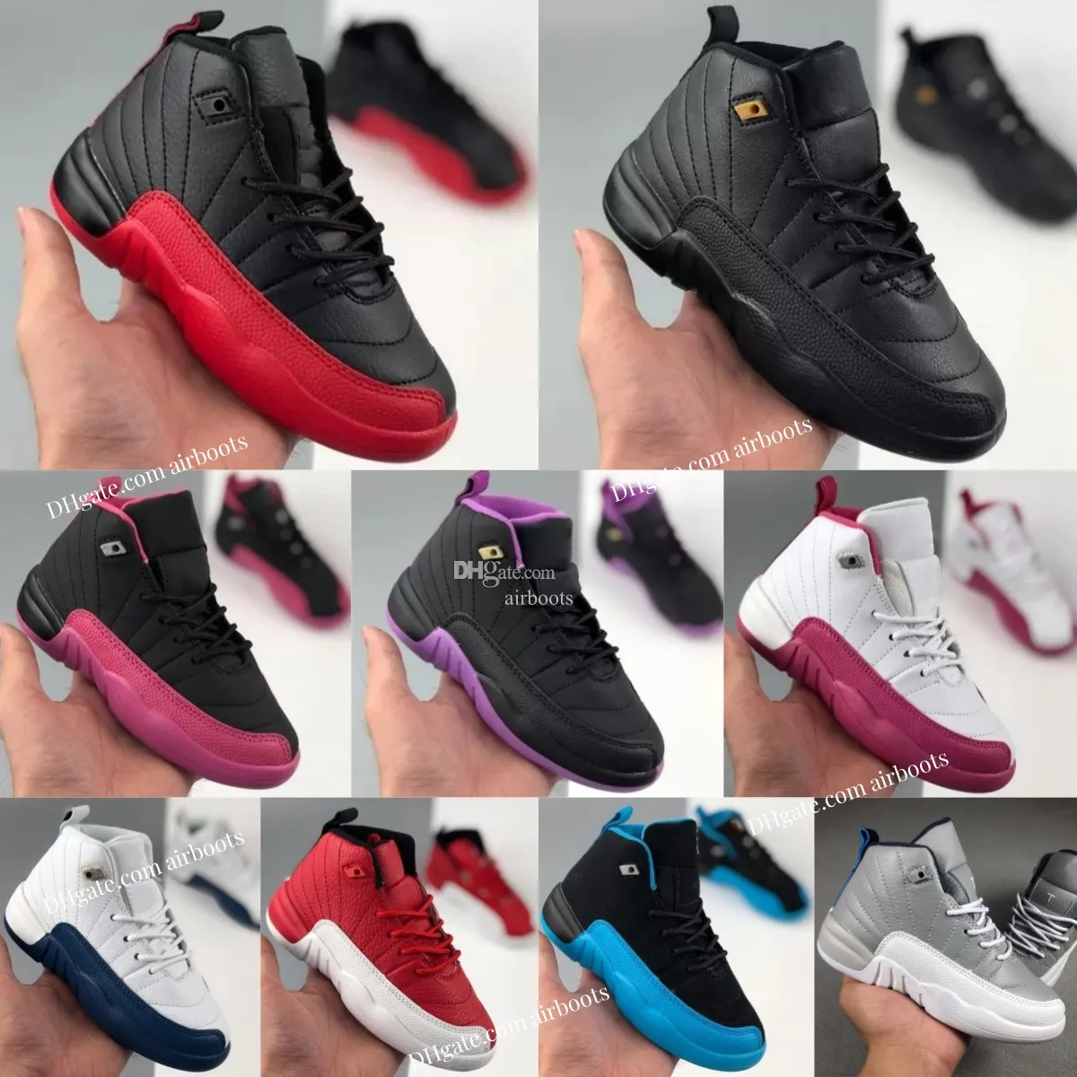Kids Shoes 12s Basketball 12 Pink Sneakers Toddler Game Red Flu Gym shoe Children Youth Black Taxi Athletic Deadly jumpman XII Sneaker Boys Girls Trainers Gamma Blue
