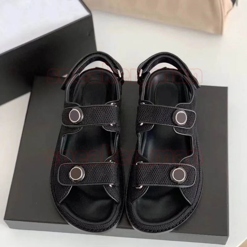 Women Ladies Famous Designer Calfskin Dad Velcro Sandals Platform