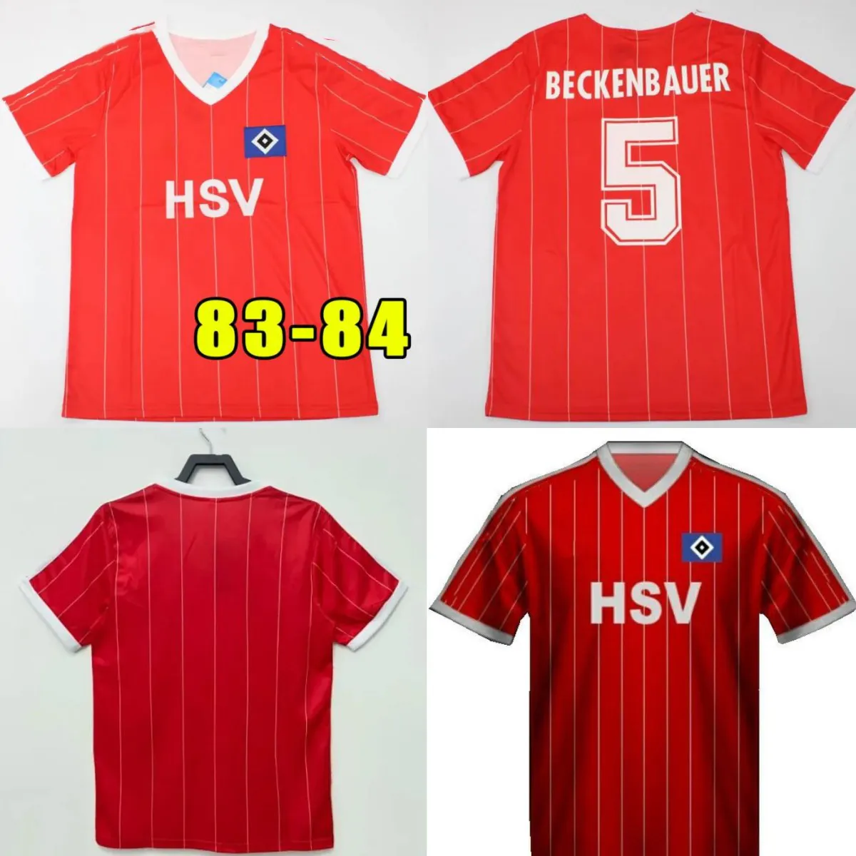 1982 1983 1984 Koszulki piłkarskie Hamburger SV Retro 83 84 Horst Hrubesch Milewski Magath Rolff Vintage Classic Final Football Shirt