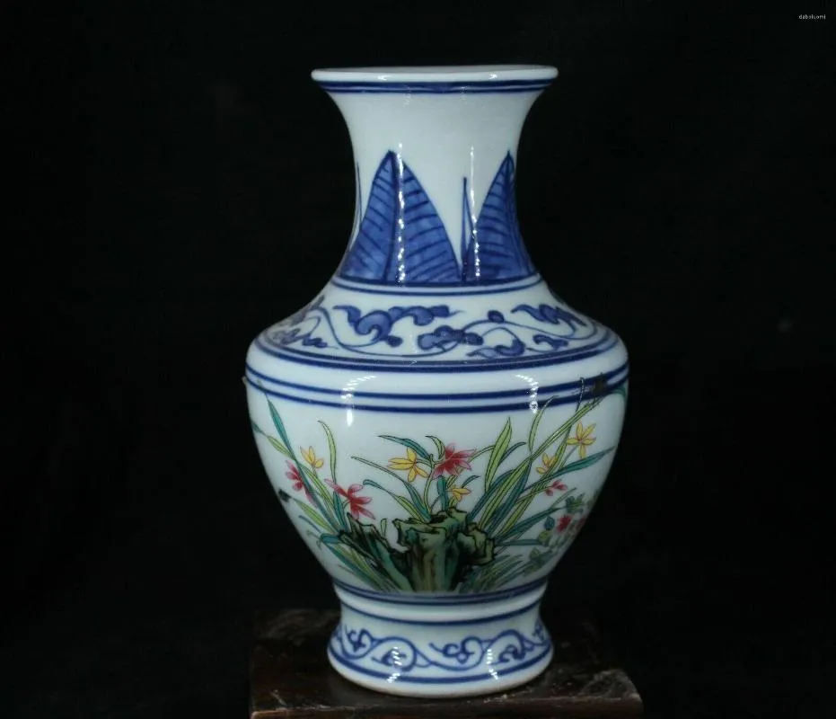 Vazen 14cm China Antiek vaasblauw en wit porseleinen fles aardewerk